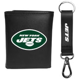 New York Jets Leather Tri-fold Wallet & Strap Key Chain - New York Jets - Flyclothing LLC