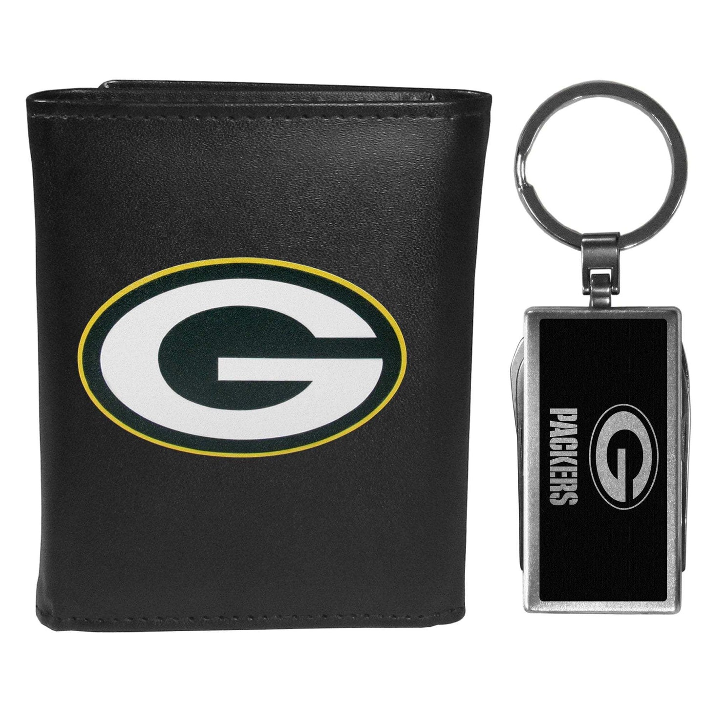 Green Bay Packers Leather Tri-fold Wallet & Multitool Key Chain - Green Bay Packers - Flyclothing LLC