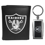 Las Vegas Raiders Leather Tri-fold Wallet & Multitool Key Chain, Black - Las Vegas Raiders