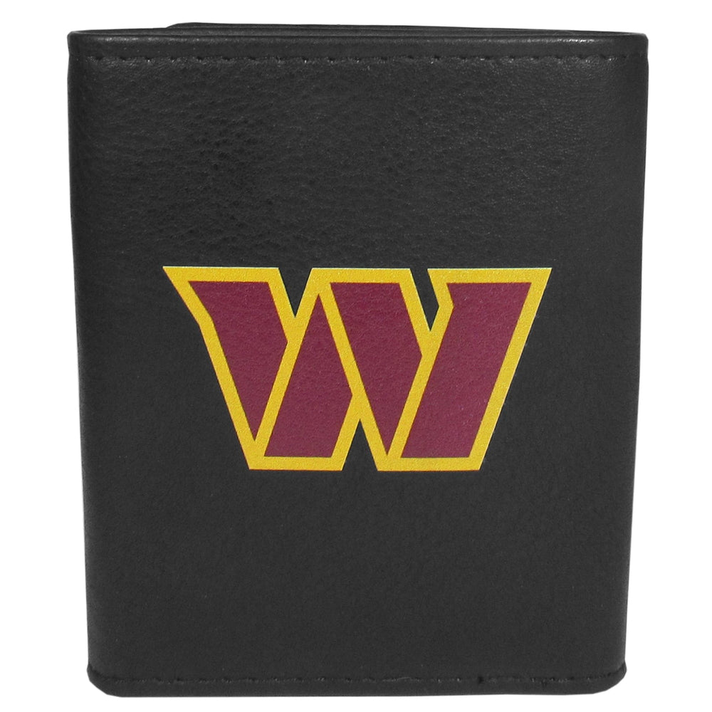 Washington Commanders Leather Tri-fold Wallet, Large Logo - Siskiyou Buckle