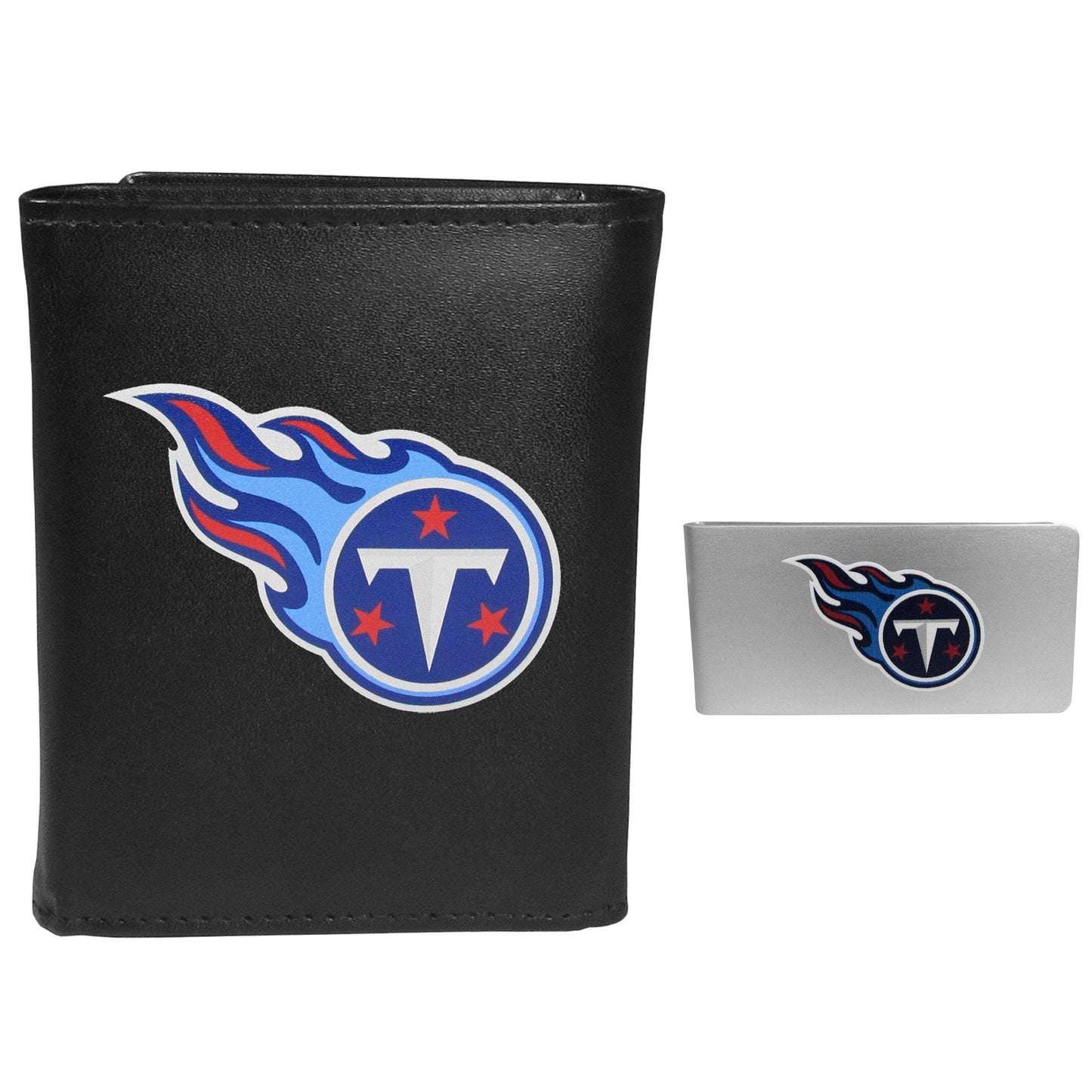 Tennessee Titans Leather Tri-fold Wallet & Money Clip - Tennessee Titans - Flyclothing LLC