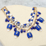 Football Charm Embellished GAME DAY Heishi Beaded Layered Necklace - Madeline Love - Flyclothing LLC