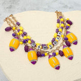 Football Charm Embellished GAME DAY Heishi Beaded Layered Necklace - Madeline Love - Flyclothing LLC