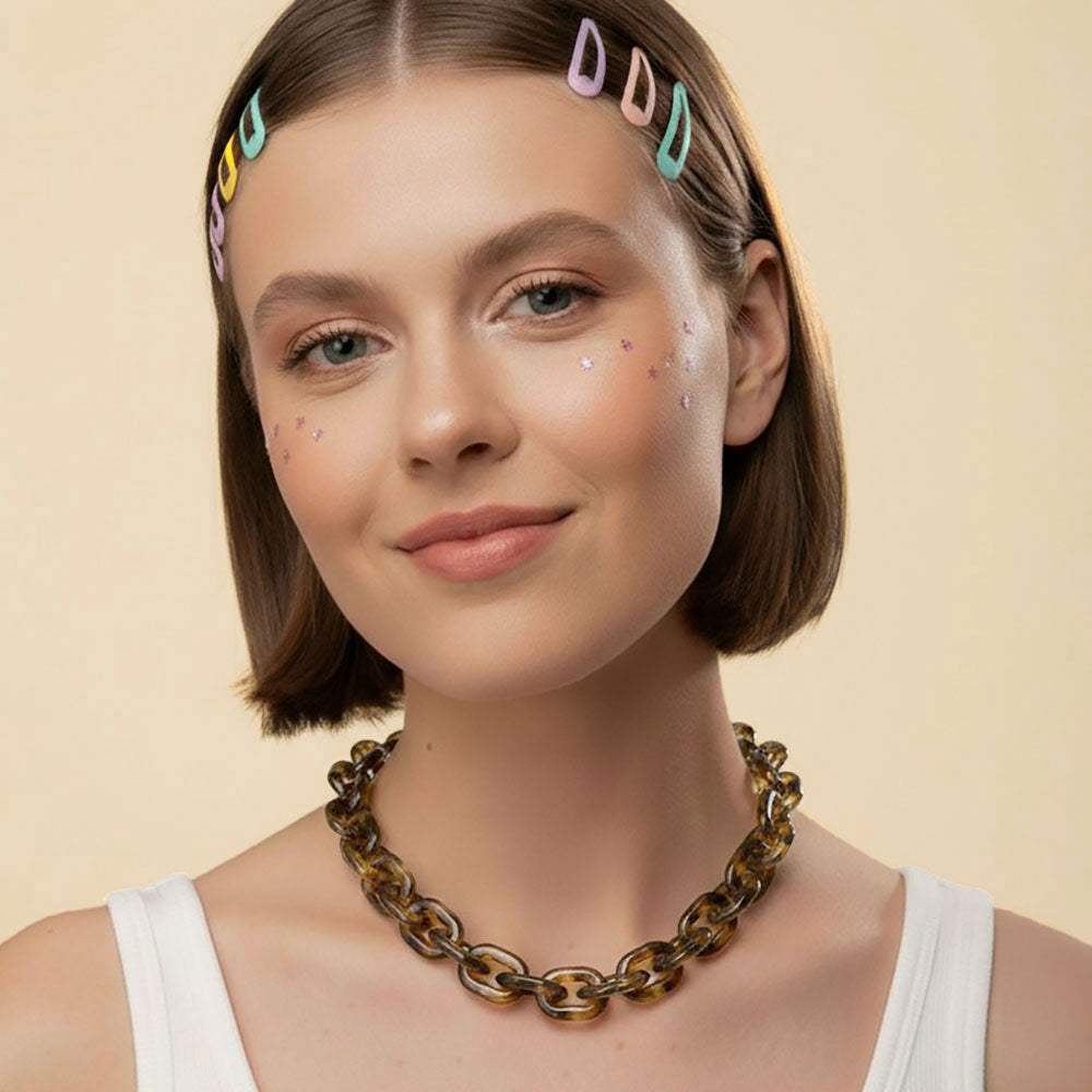 Chunky Resin Chain Link Statement Necklace - Madeline Love - Flyclothing LLC