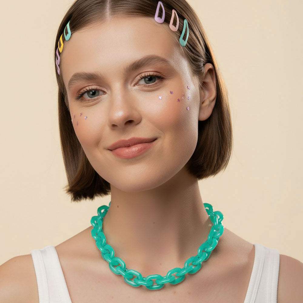 Chunky Resin Chain Link Statement Necklace - Madeline Love - Flyclothing LLC