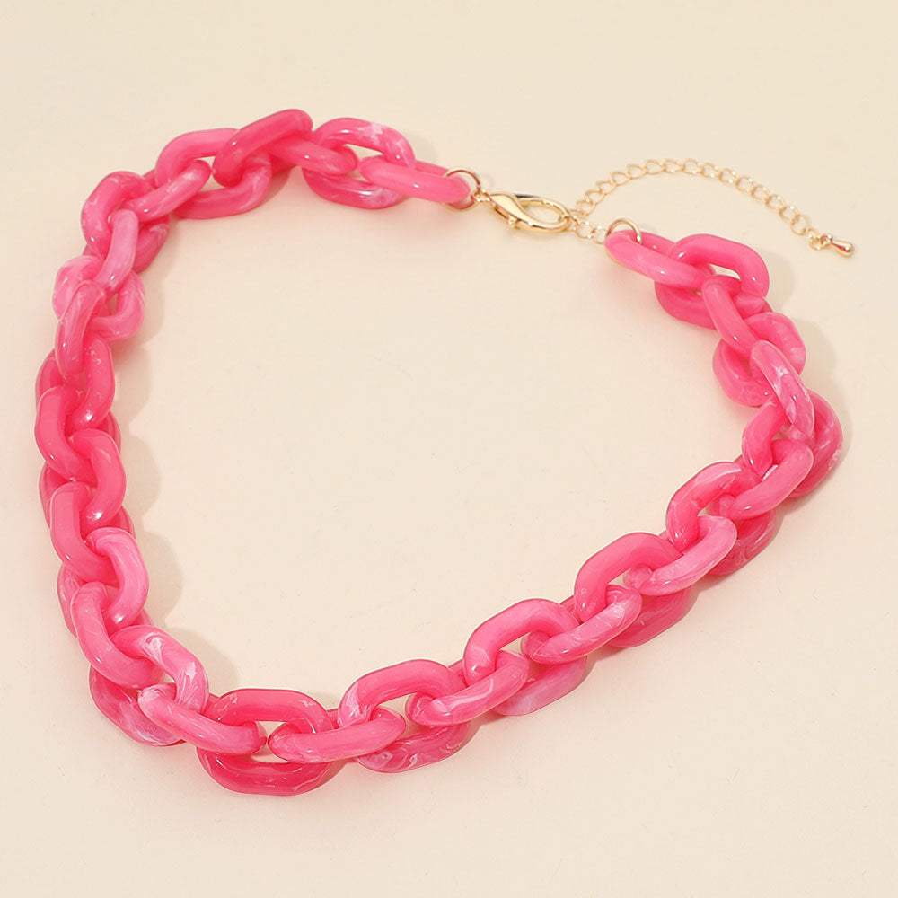 Chunky Resin Chain Link Statement Necklace - Madeline Love - Flyclothing LLC