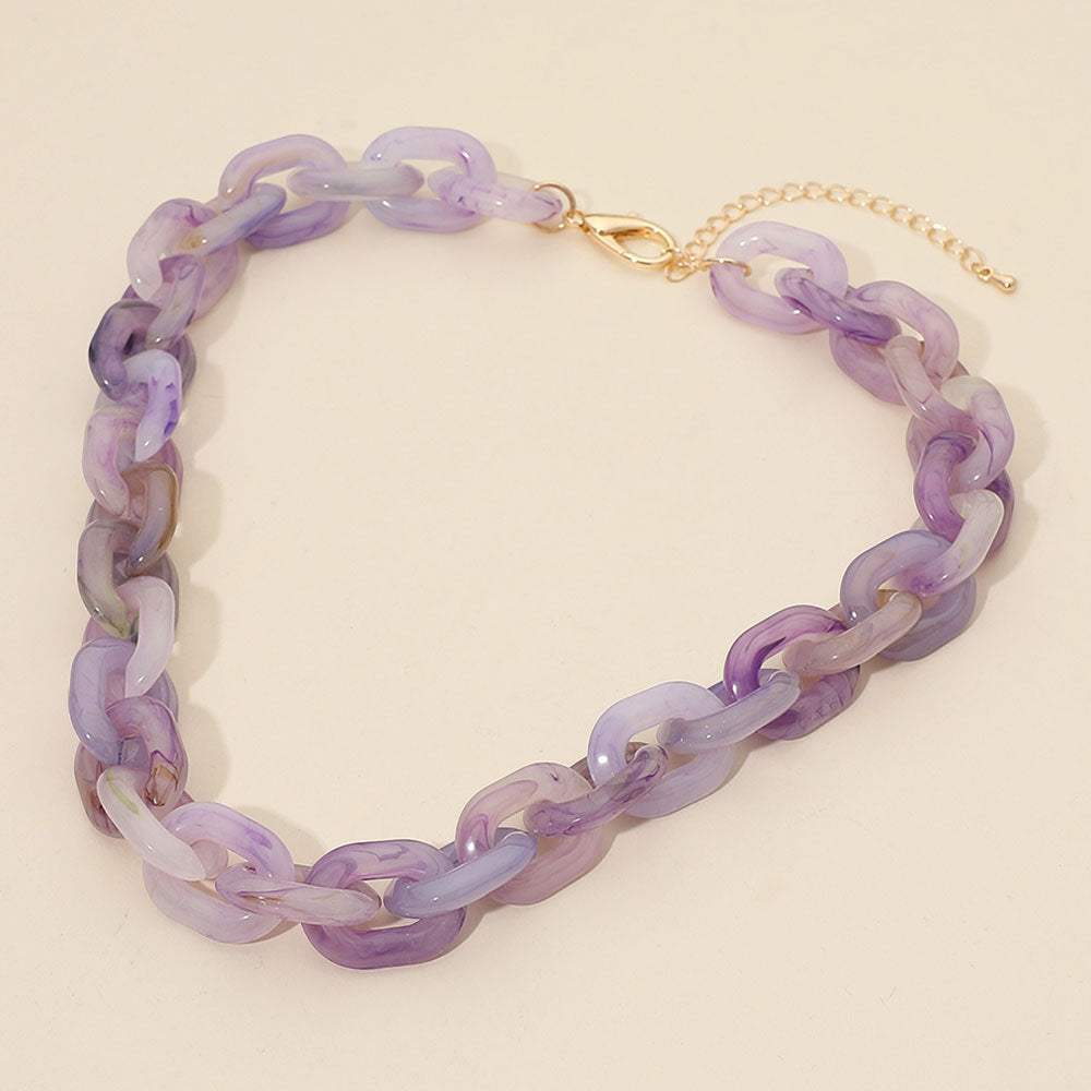 Chunky Resin Chain Link Statement Necklace - Madeline Love - Flyclothing LLC