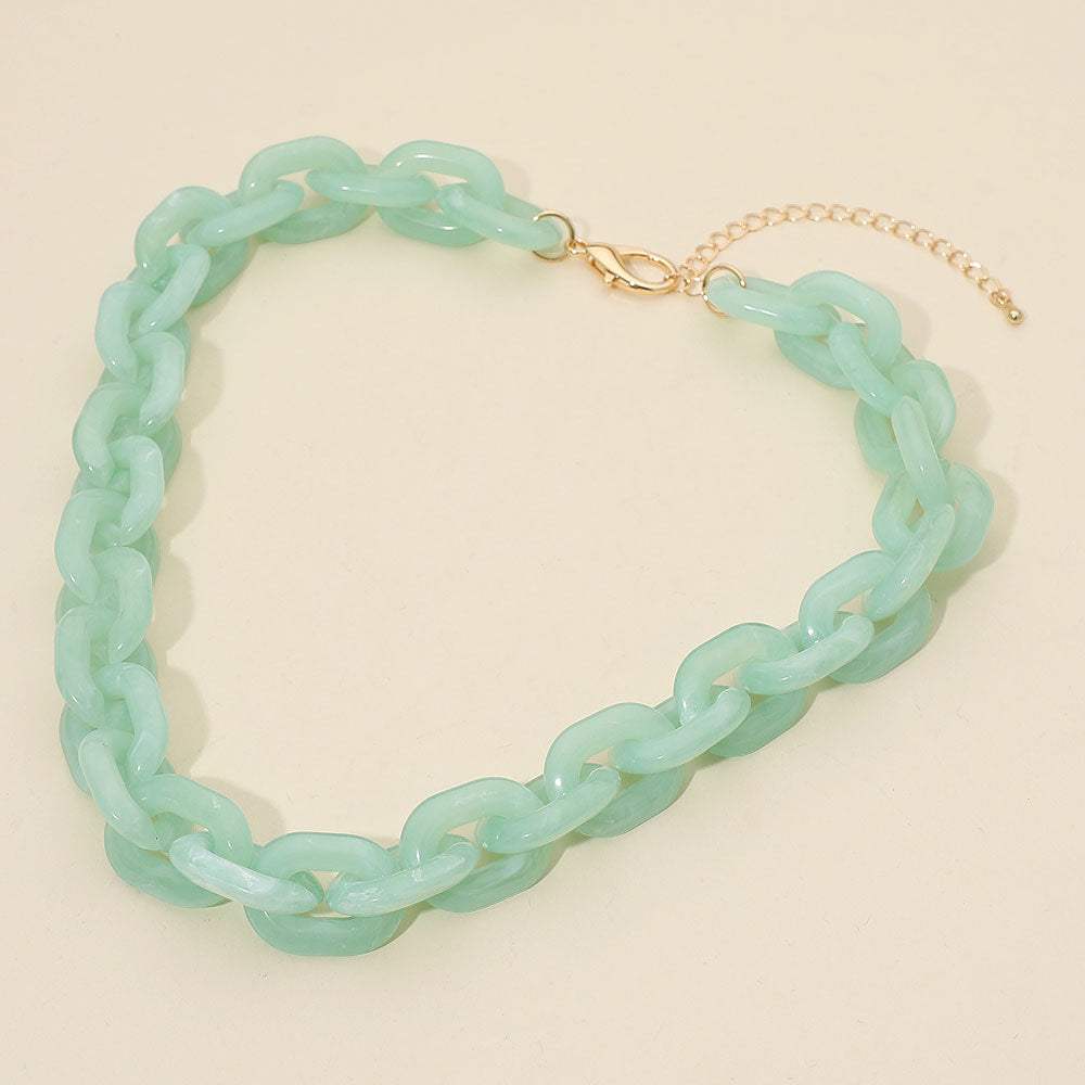 Chunky Resin Chain Link Statement Necklace - Madeline Love - Flyclothing LLC