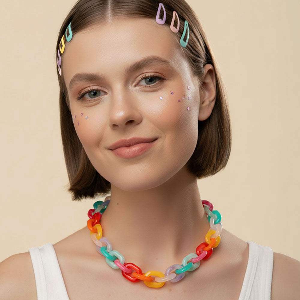 Chunky Resin Chain Link Statement Necklace - Madeline Love - Flyclothing LLC