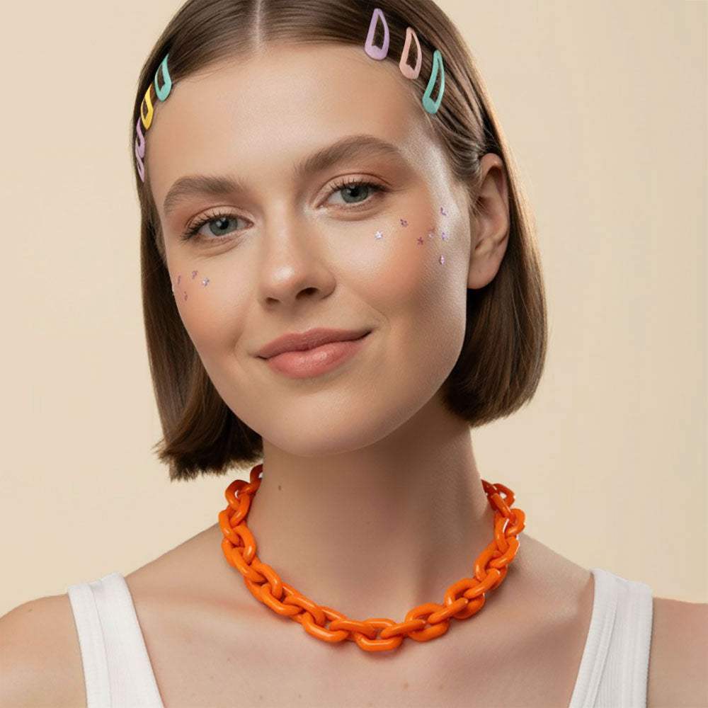 Chunky Resin Chain Link Statement Necklace - Madeline Love - Flyclothing LLC