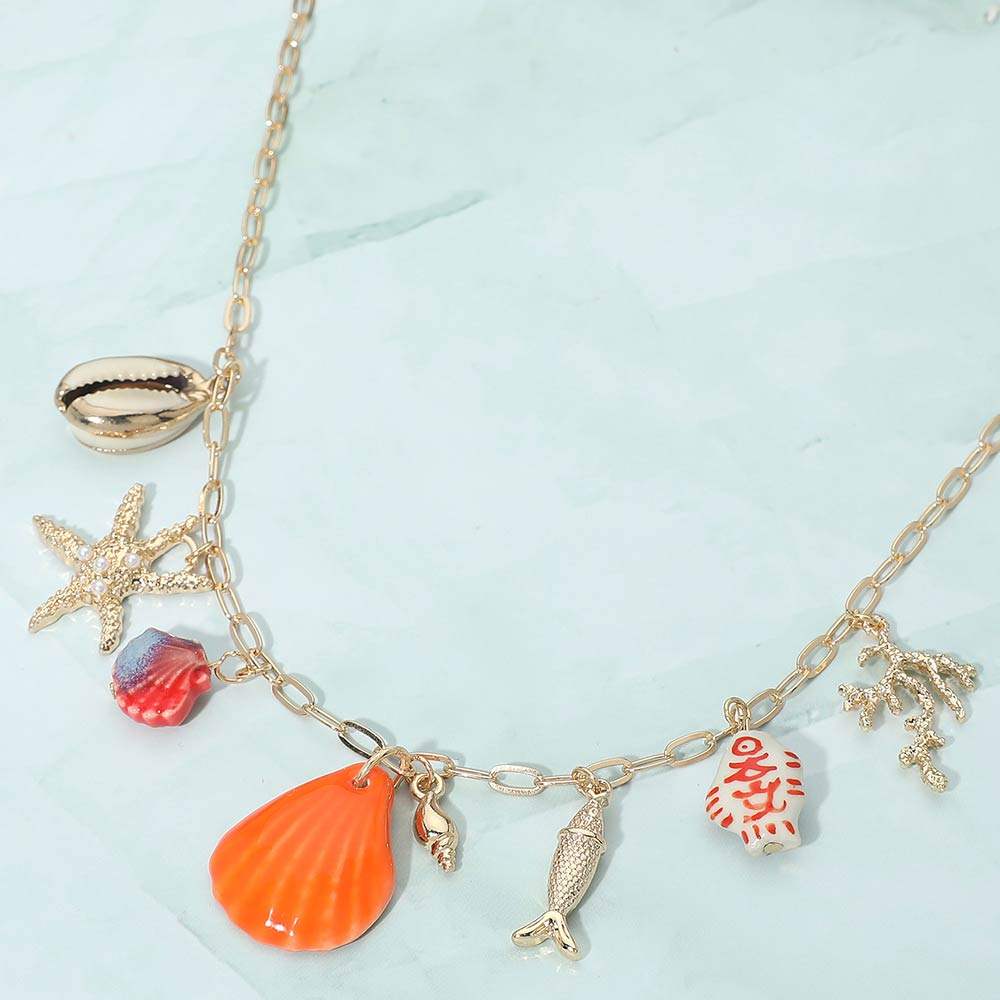 Ocean Charm Station Necklace - Madeline Love - Flyclothing LLC