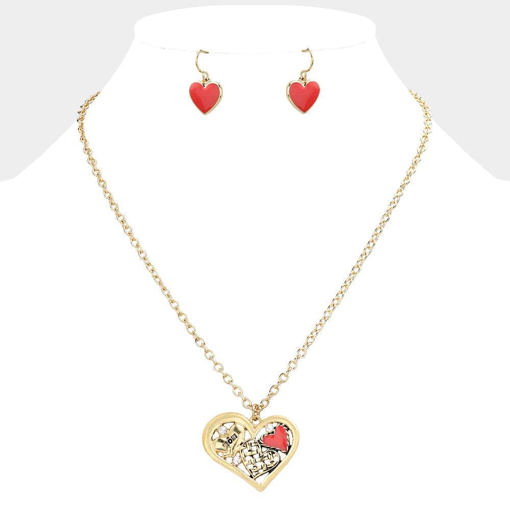 Heart Collage Pendant Necklace - Madeline Love - Flyclothing LLC