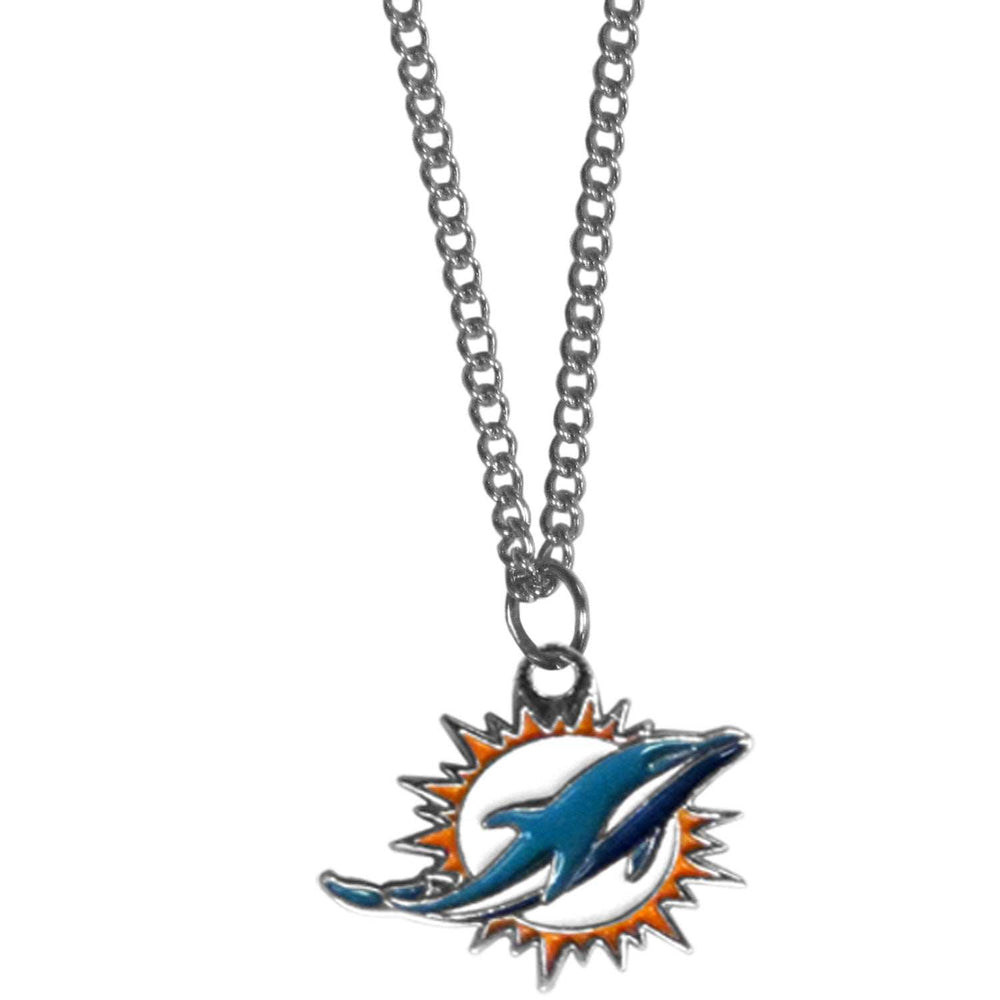 Miami Dolphins Chain Necklace with Small Charm - Miami Dolphins - Flyclothing LLC