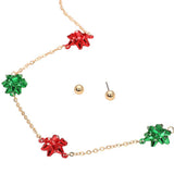 Christmas Gift Bow Charm Link Station Necklace - Madeline Love - Flyclothing LLC
