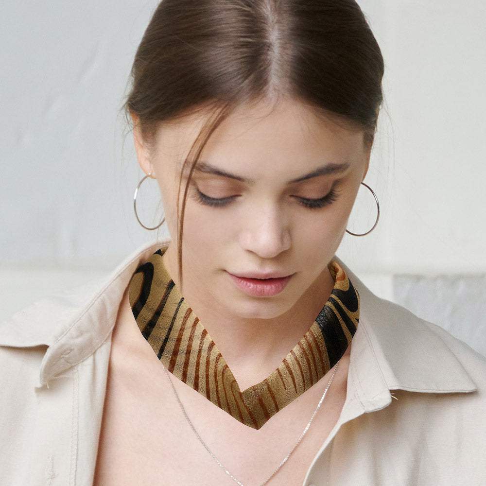 Zebra Patterned Fabric Chiffon Necklace - Madeline Love - Flyclothing LLC