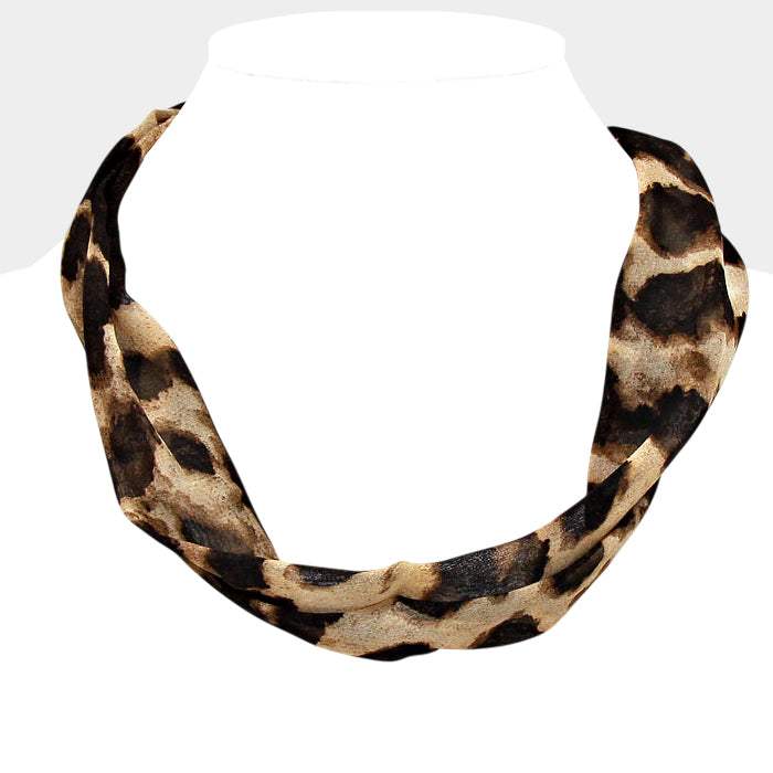 Leopard Patterned Fabric Necklace - Madeline Love - Flyclothing LLC