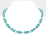 Bead Accented Turquoise Necklace - Madeline Love - Flyclothing LLC