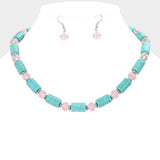 Bead Accented Turquoise Necklace - Madeline Love - Flyclothing LLC
