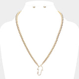 Rhinestone Embellished Hamsa Hand Pendant Necklace - Madeline Love - Flyclothing LLC