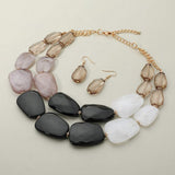Chunky Abstract Resin Beaded Layered Statement Necklace - Madeline Love - Flyclothing LLC