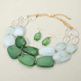 Chunky Abstract Resin Beaded Layered Statement Necklace - Madeline Love - Flyclothing LLC