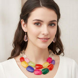 Chunky Abstract Resin Beaded Layered Statement Necklace - Madeline Love - Flyclothing LLC