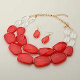 Chunky Abstract Resin Beaded Layered Statement Necklace - Madeline Love - Flyclothing LLC