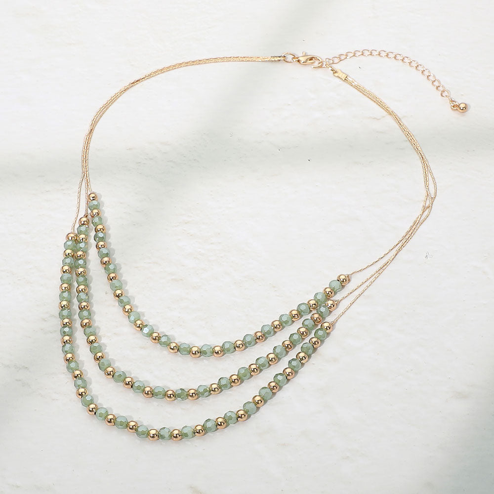 Layered Faceted Beaded Necklace
