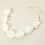Celluloid Acetate Bold Geometric Flower Bud Beaded Statement Necklace - Madeline Love - Flyclothing LLC