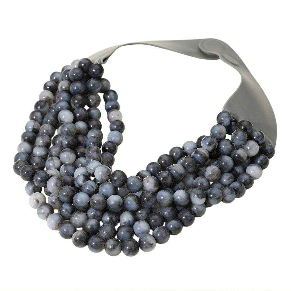 Chunky Multi-Strand Beaded Necklace with Magnetic Clasp - Madeline Love - Flyclothing LLC