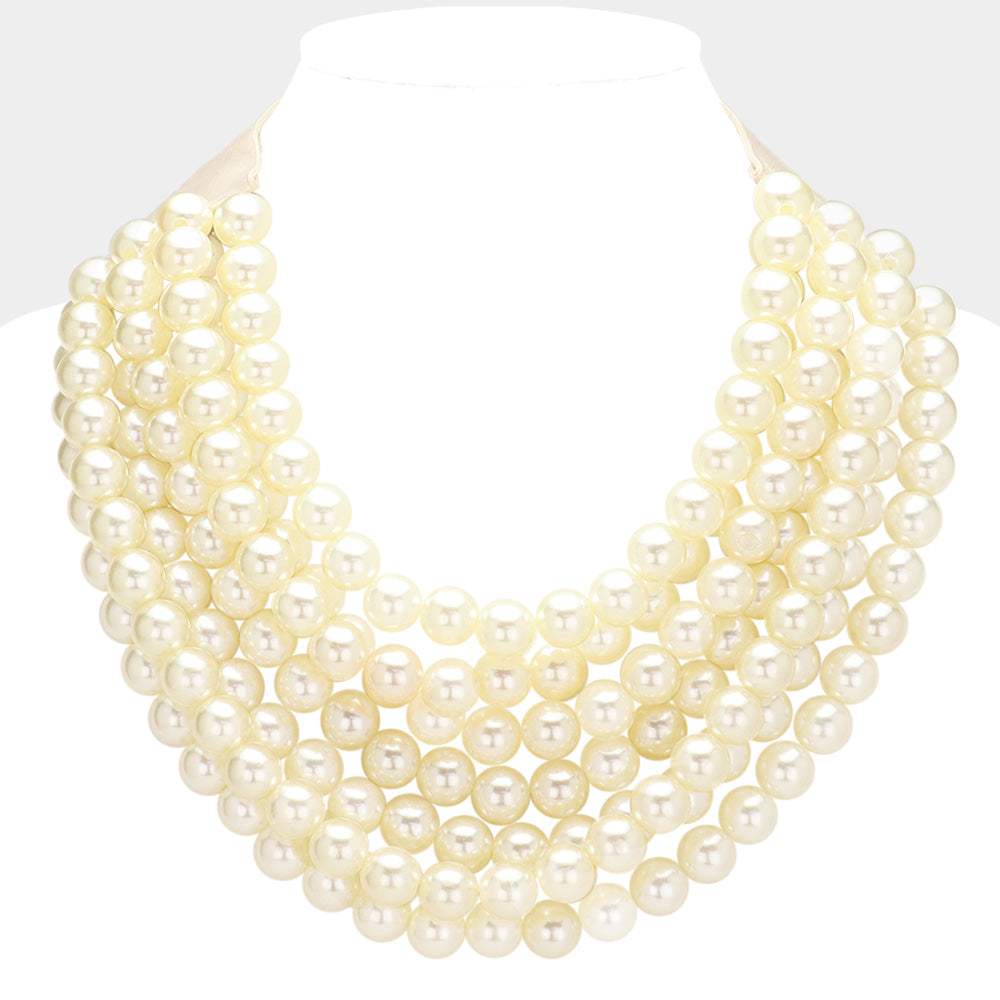 Chunky Multi-Strand Beaded Necklace with Magnetic Clasp - Madeline Love - Flyclothing LLC