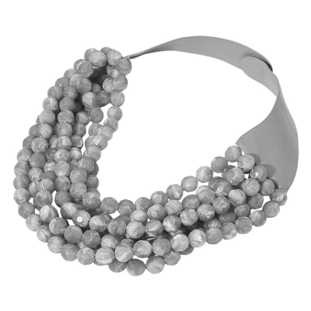 Chunky Multi-Strand Beaded Necklace with Magnetic Clasp - Madeline Love - Flyclothing LLC