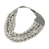 Chunky Acrylic Teardrop Beaded Multi-Layer Faux Leather Necklace - Madeline Love - Flyclothing LLC