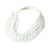 Chunky Acrylic Teardrop Beaded Multi-Layer Faux Leather Necklace - Madeline Love - Flyclothing LLC