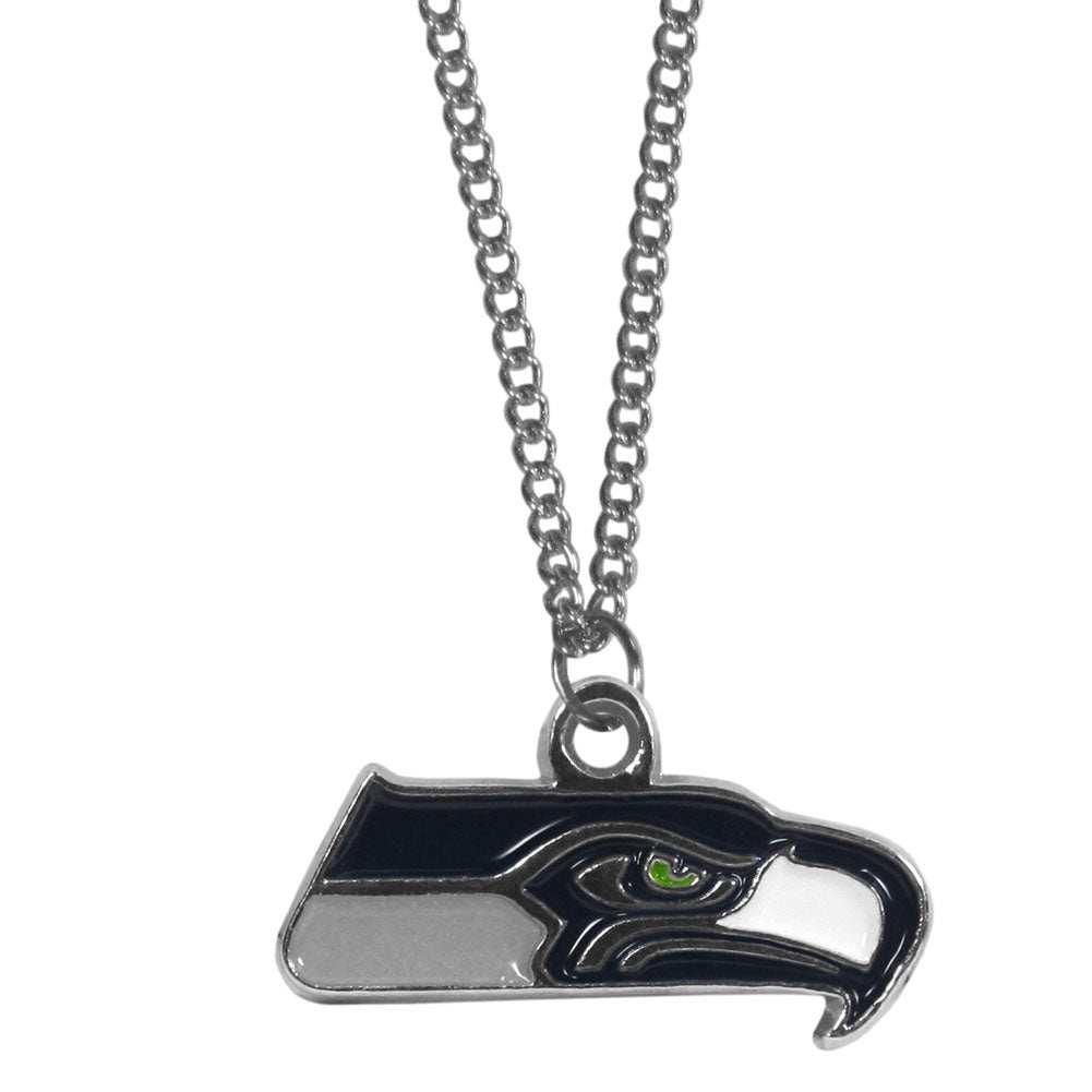 Seattle Seahawks Chain Necklace with Small Charm - Seattle Seahawks - Flyclothing LLC