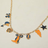 Game Day Football Theme Charm Station Necklace - Madeline Love - Flyclothing LLC