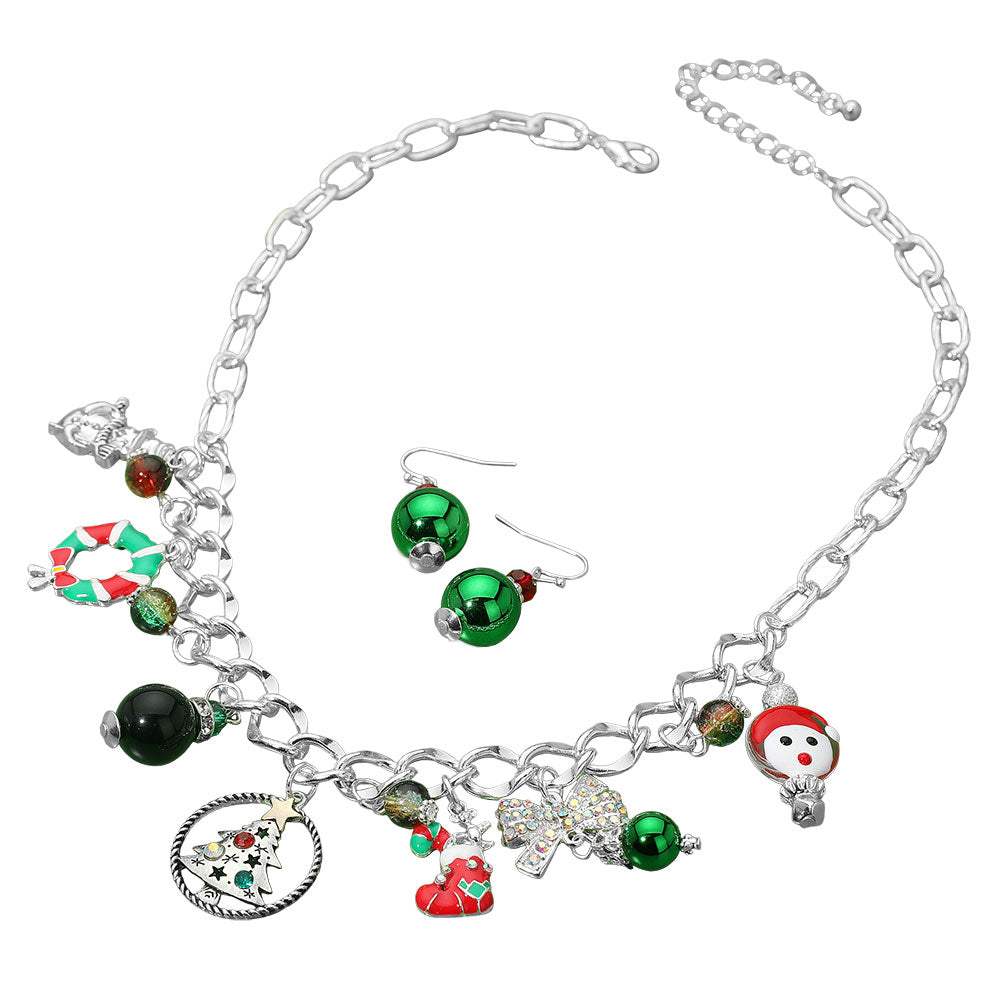 Christmas Charm Station Necklace - Madeline Love - Flyclothing LLC