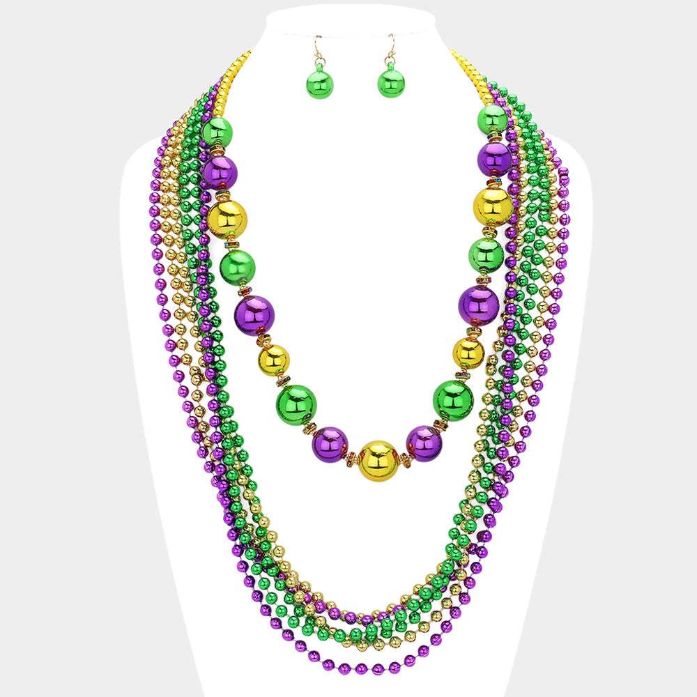 Mardi Gras Beads - Layered Necklace - Madeline Love - Flyclothing LLC