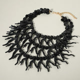 Bold Layered Coral Statement Necklace - Madeline Love - Flyclothing LLC