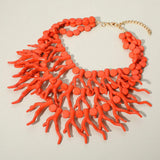 Bold Layered Coral Statement Necklace - Madeline Love - Flyclothing LLC