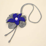 Pearl Centered Bling Studded Flower Pointed Bolo Tie Necklace - Madeline Love - Flyclothing LLC