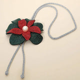 Pearl Centered Bling Studded Flower Pointed Bolo Tie Necklace - Madeline Love - Flyclothing LLC