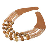 Layered Natural Stone Faceted Beaded Magnetic Collar Necklace - Madeline Love - Flyclothing LLC