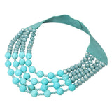Layered Natural Stone Faceted Beaded Magnetic Collar Necklace - Madeline Love - Flyclothing LLC
