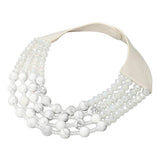 Layered Natural Stone Faceted Beaded Magnetic Collar Necklace - Madeline Love - Flyclothing LLC