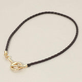 Meal Horsebit Toggle Accent Braided Cord Necklace - Madeline Love - Flyclothing LLC