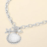 Seashell Starfish Pearl Charm Toggle Chunky Chain Necklace - Madeline Love - Flyclothing LLC
