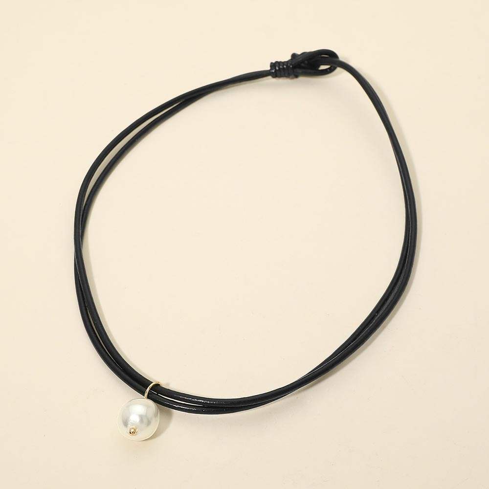 Pearl Charm Accent Adjustable Cord Necklace - Madeline Love - Flyclothing LLC