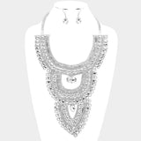 Stone Pointed Metal Statement Necklace - Madeline Love - Flyclothing LLC