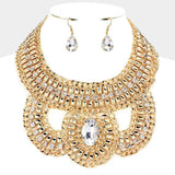 Oval Stone Accented Statement Necklace - Madeline Love - Flyclothing LLC